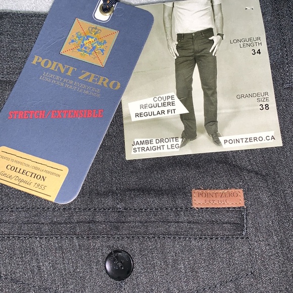 Brand new with tags Point Zero Charcoal Jeans 38 Waist 34 Inseam. - Picture 8 of 15